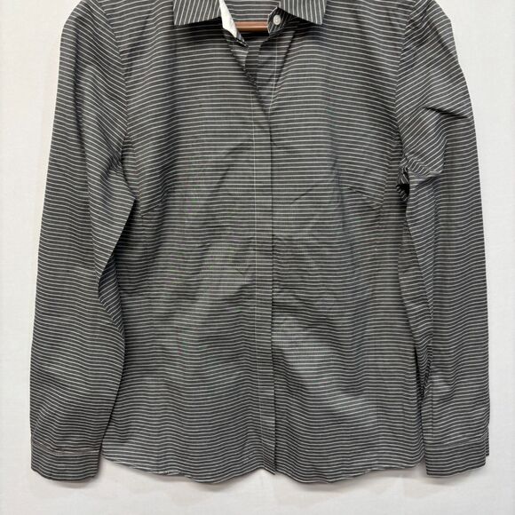 Lafayette 148 Women Long Sleeve Button Shirt Top Blouse Size 12 Stripes D054 -9 - Picture 10 of 15